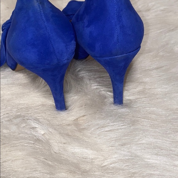 Sole society Elisa suede blue bow pumps heel - Picture 6 of 7